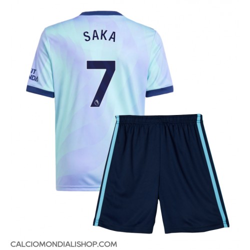 Maglie da calcio Arsenal Bukayo Saka #7 Terza Maglia Bambino 2024-25 Manica Corta (+ Pantaloni corti)